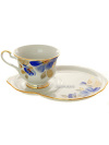 Чашка с блюдцем чайная форма \"Весенний\" рисунок \"Синий цветок\", Дулевский фарфор