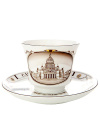 Чашка с блюдцем чайная форма \"Банкетная\", рисунок \"Исаакиевский собор\", Императорский фарфоровый завод